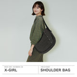 【セール30％OFF】 エックスガール ショルダーバッグ レディース 大容量 大きめ A4 X-girl バッグ 斜めがけ 軽量 大人 斜めがけバッグ 女子高生 ストリート 女子 通勤 通学 DISTRESSED PRINT SHOULDER BAG 105252053010