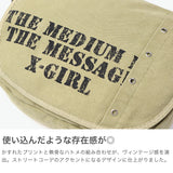 【セール30％OFF】 エックスガール ショルダーバッグ レディース 大容量 大きめ A4 X-girl バッグ 斜めがけ 軽量 大人 斜めがけバッグ 女子高生 ストリート 女子 通勤 通学 DISTRESSED PRINT SHOULDER BAG 105252053010