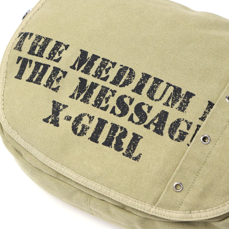 【セール30％OFF】 エックスガール ショルダーバッグ レディース 大容量 大きめ A4 X-girl バッグ 斜めがけ 軽量 大人 斜めがけバッグ 女子高生 ストリート 女子 通勤 通学 DISTRESSED PRINT SHOULDER BAG 105252053010