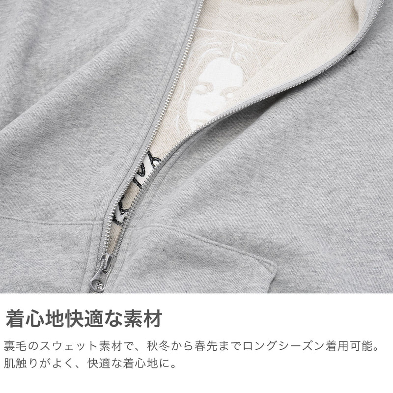 エックスガール パーカー レディース ジップ薄手 X-girl 秋 冬 大きめ おしゃれ ブランド ジップアップ スウェットパーカ 綿 フーディー ストリート トップス FACE BOX PATCH ZIP UP SWEAT HOODIE 105253012005