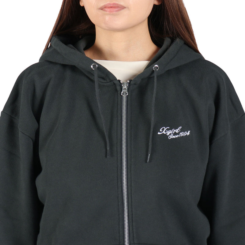 エックスガール パーカー レディース ジップ薄手 X-girl 秋 冬 大きめ おしゃれ ブランド ジップアップ スウェットパーカ 綿 フーディー ストリート トップス FACE BOX PATCH ZIP UP SWEAT HOODIE 105253012005