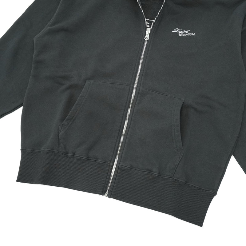 エックスガール パーカー レディース ジップ薄手 X-girl 秋 冬 大きめ おしゃれ ブランド ジップアップ スウェットパーカ 綿 フーディー ストリート トップス FACE BOX PATCH ZIP UP SWEAT HOODIE 105253012005