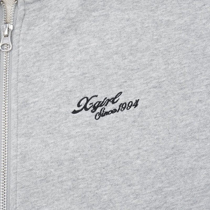 エックスガール パーカー レディース ジップ薄手 X-girl 秋 冬 大きめ おしゃれ ブランド ジップアップ スウェットパーカ 綿 フーディー ストリート トップス FACE BOX PATCH ZIP UP SWEAT HOODIE 105253012005