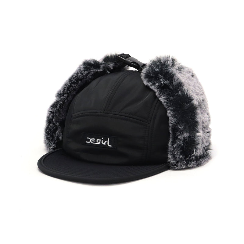 エックスガール キャップ レディース X-girl 帽子 ブランド おしゃれ 秋 冬 秋冬 フライトキャップ ジェットキャップ ファー 耳当て ドッグイヤー 防寒 ロゴ かわいい カジュアル DOG EAR JET CAP 105253051004