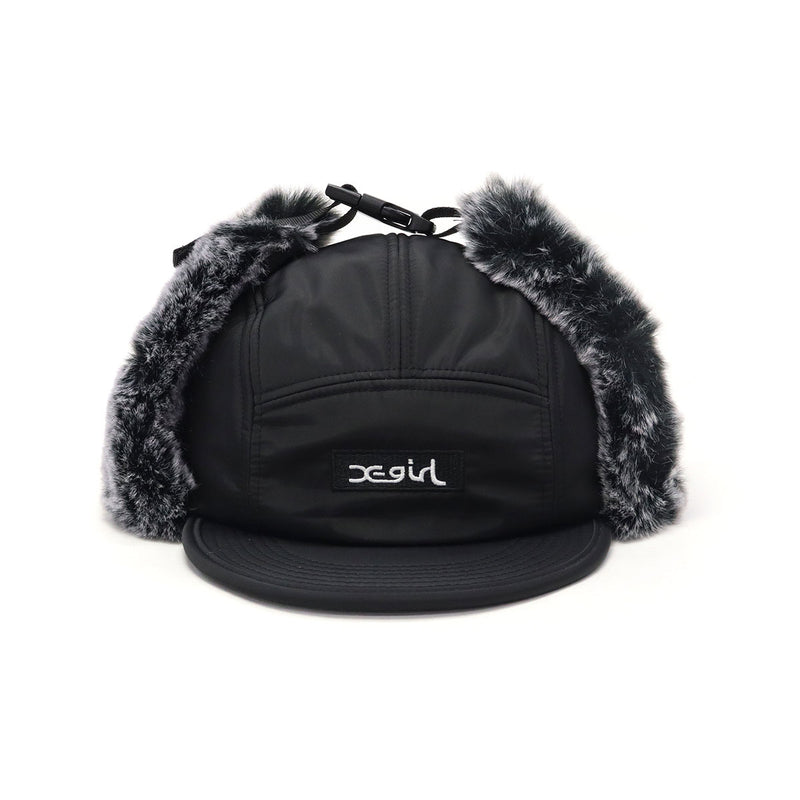 エックスガール キャップ レディース X-girl 帽子 ブランド おしゃれ 秋 冬 秋冬 フライトキャップ ジェットキャップ ファー 耳当て ドッグイヤー 防寒 ロゴ かわいい カジュアル DOG EAR JET CAP 105253051004