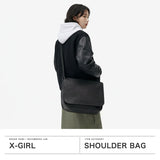 エックスガール ショルダーバッグ レディース 大きめ X-girl 斜めがけ 軽量 斜めがけバッグ メッセンジャー フェイクレザー 通学 通勤 ショルダー 刺繍 A4 TRIBAL HEART FAUX LEATHER MESSENGER BAG 105253053003