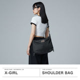 エックスガール ショルダーバッグ レディース かわいい ナイロン 斜めがけバッグ 大きめ おしゃれ X-girl ショルダー バッグ 斜めがけ 斜め掛け 軽い 軽量 ブランド 女の子 A4 SIDE DRAWSTRING BAG 105253053008