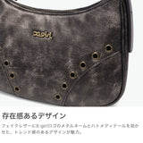 エックスガール ハンドバッグ レディース 小さめ 横長 X-girl バッグ 軽量 フェイクレザー 合皮 ハトメ ミニサイズ ブランド かわいい おしゃれ コンパクト EYELET FAUX LEATHER HAND BAG 105253053010