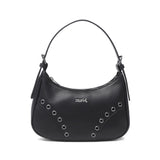 エックスガール ハンドバッグ レディース 小さめ 横長 X-girl バッグ 軽量 フェイクレザー 合皮 ハトメ ミニサイズ ブランド かわいい おしゃれ コンパクト EYELET FAUX LEATHER HAND BAG 105253053010