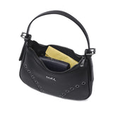 エックスガール ハンドバッグ レディース 小さめ 横長 X-girl バッグ 軽量 フェイクレザー 合皮 ハトメ ミニサイズ ブランド かわいい おしゃれ コンパクト EYELET FAUX LEATHER HAND BAG 105253053010