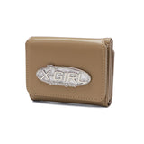 エックスガール 三つ折り財布 レディース かわいい 女子高生 ブランド X-girl 財布 折り財布 ウォレット コンパクト 黒 ブラック 三つ折り 小さめ SILVER GLITTER OVAL LOGO BUCKLE MINI WALLET 105253054008