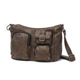 エックスガール ショルダーバッグ レディース 斜めがけバッグ ブランド X-girl バッグ 斜めがけ 肩かけ 大人 小さめ おしゃれ ハンドバッグ カジュアル A5 MULTI POCKET FADED FAUX LEATHER BAG 105254053001