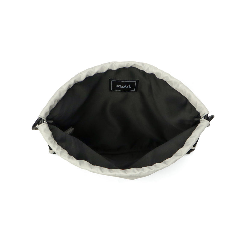 エックスガール ナップサック レディース おしゃれ リュック X-girl かわいい 軽量 ブランド ストリート バッグ 巾着 高校生 女子 大人 ラインストーン ロゴ ブラック A4 RHINESTONE KNAPSACK 105254053008