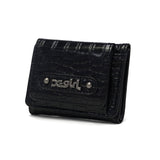 エックスガール 財布 レディース コンパクト ミニ ブランド X-girl 三つ折り 三つ折り財布 かわいい 女子高生 おしゃれ 小さめ ミニ財布 コンパクト財布 クロコ 合皮 MILLS LOGO FAUX CROCO MINI WALLET 105254054018