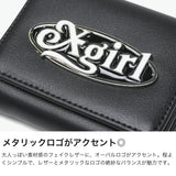 エックスガール 三つ折り財布 財布 レディース コンパクト 三つ折り X-girl ブランド 女子高生 軽い かわいい おしゃれ ミニ 小さめ ミニ財布 OVAL LOGO CLASP FAUX LEATHER MINI WALLET 105261054004
