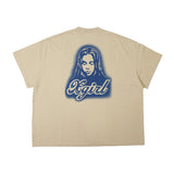 エックスガール Tシャツ レディース 綿100％ X-girl 半袖 かわいい おしゃれ カジュアル 半袖Tシャツ クルーネック コットン ロゴ ブランド 大人 バックプリント SPRAY FACE S/S BIG TEE DRESS 105262041011