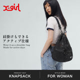 エックスガール ナップサック おしゃれ ブランド レディース X-girl メッシュ素材 ロゴ ナップザック 巾着型 肩掛け カジュアル 軽量 軽い ストリート 2WAY A4 FACE LABEL MESH KNAPSACK 105263053002