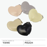 ヤーキ ポーチ レディース マルチケース 小さめ YAHKI ブランド おしゃれ 女性 ミニポーチ 革 ハート型 ハート かわいい 軽量 軽い レザー 床革 コインケース 小銭入れ 小物 可愛い SMOOTH MULTI CASE YH-640