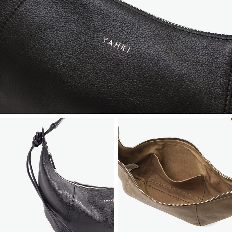 ヤーキ ショルダーバッグ レディース 軽量 YAHKI バッグ 小さめ 小さい コンパクト 斜めがけ ショルダー 肩掛け 手持ち ブランド 大人 上品 革 本革 レザー おしゃれ 2WAY LEATHER SHOULDER BAG YH-741
