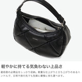 ヤーキ ハンドバッグ レディース 小さめ YAHKI バッグ 軽量 軽い ブランド コンパクト ミニ 上品 大人 おしゃれ かわいい シンプル キルティング ハーフムーン フェイクレザー FAKE LEATHER HAND BAG YH-745