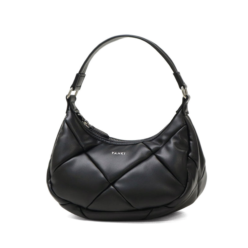 ヤーキ ハンドバッグ レディース 小さめ YAHKI バッグ 軽量 軽い ブランド コンパクト ミニ 上品 大人 おしゃれ かわいい シンプル キルティング ハーフムーン フェイクレザー FAKE LEATHER HAND BAG YH-745
