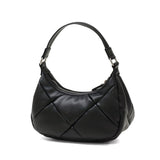 ヤーキ ハンドバッグ レディース 小さめ YAHKI バッグ 軽量 軽い ブランド コンパクト ミニ 上品 大人 おしゃれ かわいい シンプル キルティング ハーフムーン フェイクレザー FAKE LEATHER HAND BAG YH-745