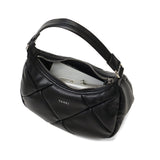 ヤーキ ハンドバッグ レディース 小さめ YAHKI バッグ 軽量 軽い ブランド コンパクト ミニ 上品 大人 おしゃれ かわいい シンプル キルティング ハーフムーン フェイクレザー FAKE LEATHER HAND BAG YH-745