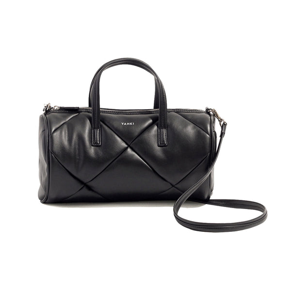 ヤーキ ボストンバッグ レディース かわいい 軽量 キルティング YAHKI バッグ ショルダーバッグ ブランド 小さめ ミニショルダー おしゃれ シンプル ロゴ ロール型 合皮 2WAY FAKE CROSSBODY BAG YH-746