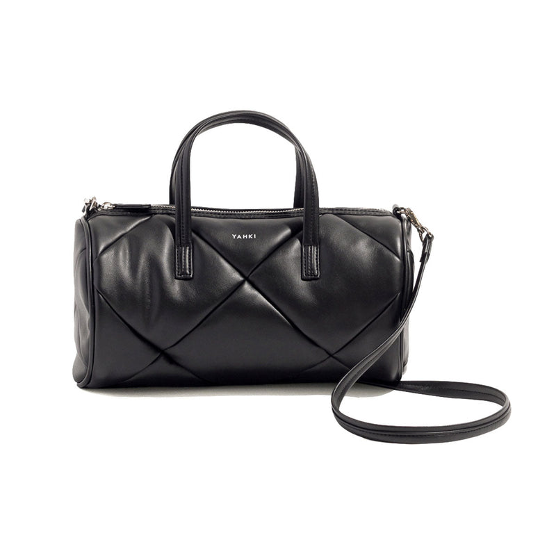 ヤーキ ボストンバッグ レディース かわいい 軽量 キルティング YAHKI バッグ ショルダーバッグ ブランド 小さめ ミニショルダー おしゃれ シンプル ロゴ ロール型 合皮 2WAY FAKE CROSSBODY BAG YH-746