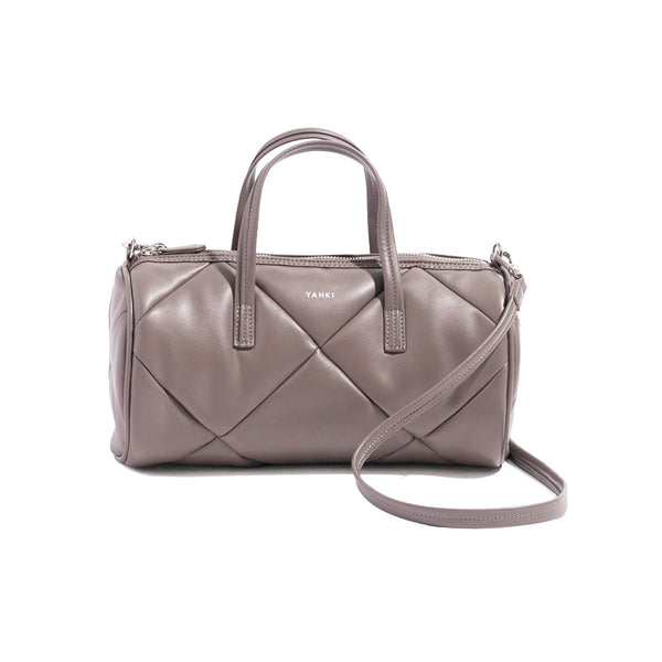 ヤーキ ボストンバッグ レディース かわいい 軽量 キルティング YAHKI バッグ ショルダーバッグ ブランド 小さめ ミニショルダー おしゃれ シンプル ロゴ ロール型 合皮 2WAY FAKE CROSSBODY BAG YH-746