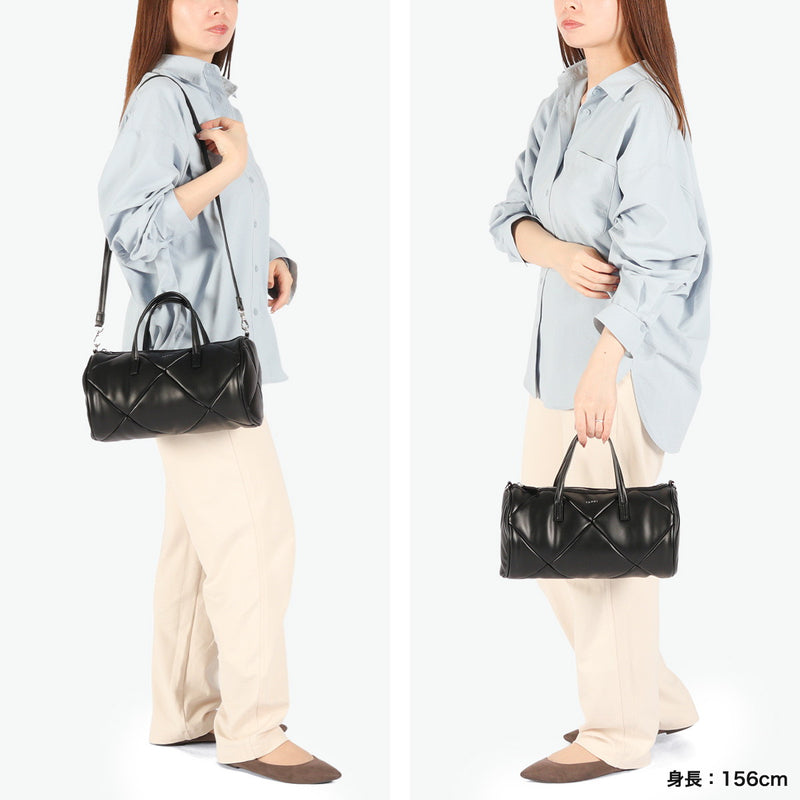 ヤーキ ボストンバッグ レディース かわいい 軽量 キルティング YAHKI バッグ ショルダーバッグ ブランド 小さめ ミニショルダー おしゃれ シンプル ロゴ ロール型 合皮 2WAY FAKE CROSSBODY BAG YH-746