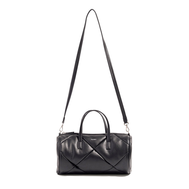 ヤーキ ボストンバッグ レディース かわいい 軽量 キルティング YAHKI バッグ ショルダーバッグ ブランド 小さめ ミニショルダー おしゃれ シンプル ロゴ ロール型 合皮 2WAY FAKE CROSSBODY BAG YH-746