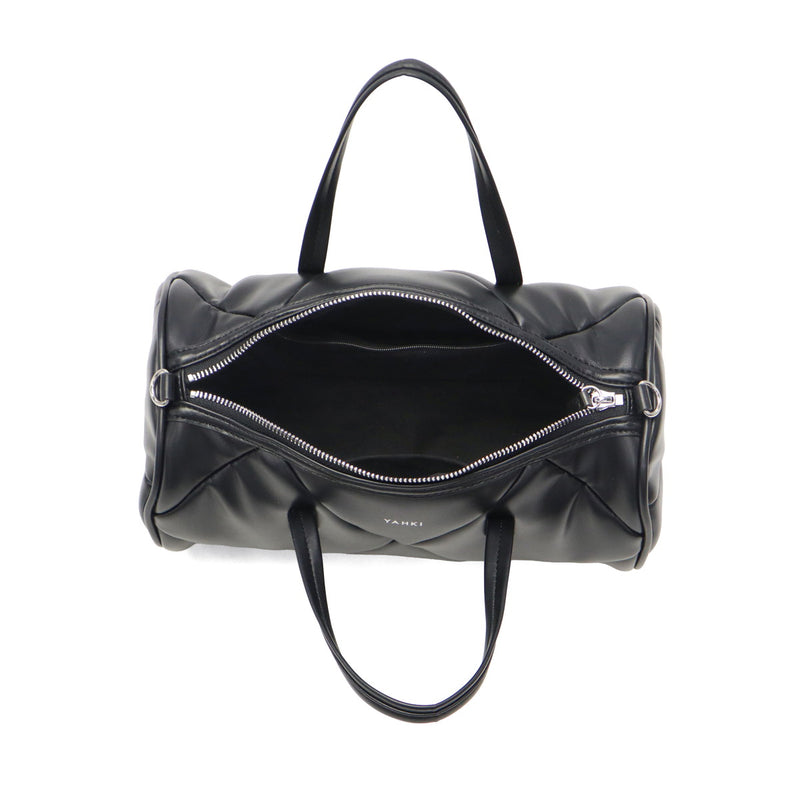 ヤーキ ボストンバッグ レディース かわいい 軽量 キルティング YAHKI バッグ ショルダーバッグ ブランド 小さめ ミニショルダー おしゃれ シンプル ロゴ ロール型 合皮 2WAY FAKE CROSSBODY BAG YH-746