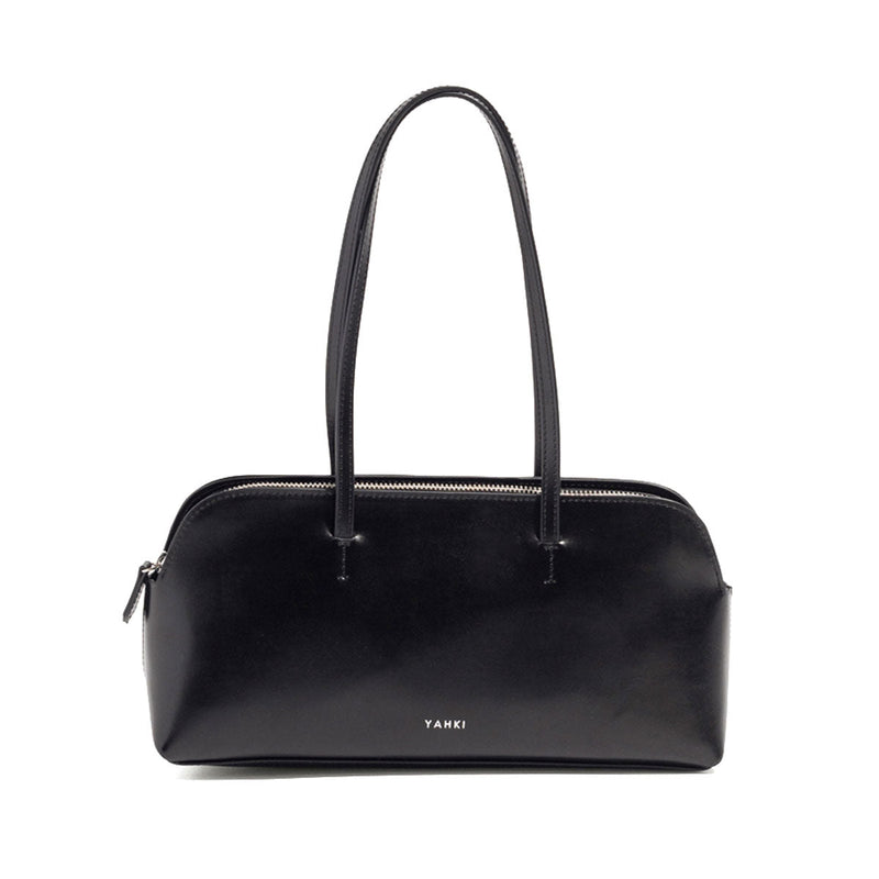 ヤーキ ハンドバッグ レディース YAHKI バッグ 軽量 小さめ コンパクト 革 レザー 肩掛け 手持ち ブランド 大人 上品 おしゃれ かわいい シンプル ボストン型 横長 横型 SOFT W FACE SHOULDER BAG YH-752