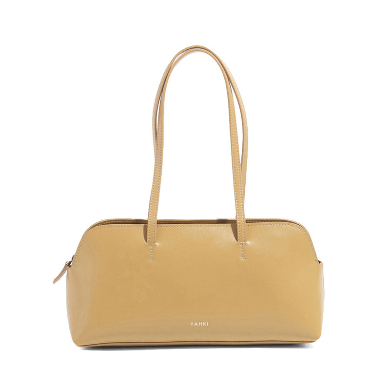 ヤーキ ハンドバッグ レディース YAHKI バッグ 軽量 小さめ コンパクト 革 レザー 肩掛け 手持ち ブランド 大人 上品 おしゃれ かわいい シンプル ボストン型 横長 横型 SOFT W FACE SHOULDER BAG YH-752