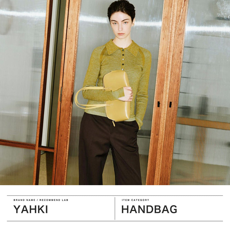 ヤーキ ハンドバッグ レディース YAHKI バッグ 軽量 小さめ コンパクト 革 レザー 肩掛け 手持ち ブランド 大人 上品 おしゃれ かわいい シンプル ボストン型 横長 横型 SOFT W FACE SHOULDER BAG YH-752