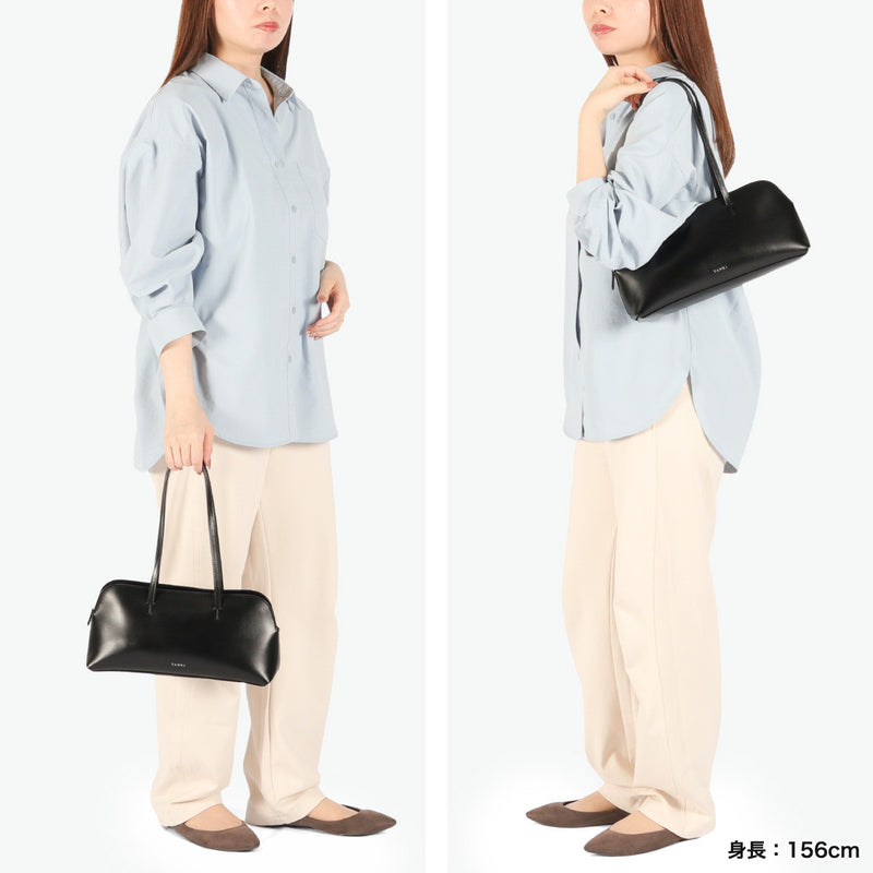 ヤーキ ハンドバッグ レディース YAHKI バッグ 軽量 小さめ コンパクト 革 レザー 肩掛け 手持ち ブランド 大人 上品 おしゃれ かわいい シンプル ボストン型 横長 横型 SOFT W FACE SHOULDER BAG YH-752