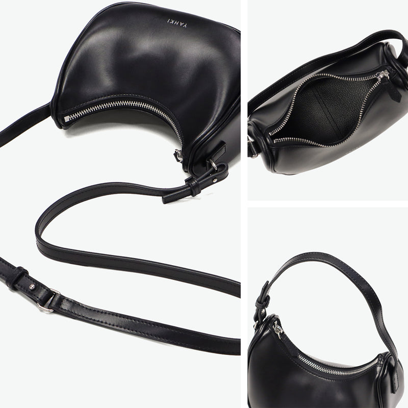 ヤーキ ショルダーバッグ レディース 斜めがけ YAHKI バッグ 軽量 小さめ コンパクト ブランド 大人 ショルダー クロスボディ ハンドバッグ 革 レザー おしゃれ シンプル 2WAY SOFT W FACE CROSSBODY BAG YH-755