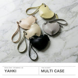ヤーキ ポーチ レディース マルチケース 小さめ YAHKI ブランド おしゃれ 女性 ミニポーチ ストラップ付 革 ハート型 ハート かわいい レザー 床革 コインケース 小銭入れ 小物 可愛い SMOOTH MULTI CASE YH-640C