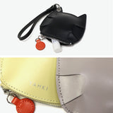 ヤーキ ポーチ レディース マルチケース 小さめ YAHKI ブランド おしゃれ 女性 ミニポーチ ストラップ付 革 ネコ型 ネコ 猫 かわいい レザー 床革 コインケース 小銭入れ 小物 可愛い SMOOTH MULTI CASE YH-678C