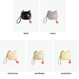 ヤーキ ポーチ レディース マルチケース 小さめ YAHKI ブランド おしゃれ 女性 ミニポーチ ストラップ付 革 ネコ型 ネコ 猫 かわいい レザー 床革 コインケース 小銭入れ 小物 可愛い SMOOTH MULTI CASE YH-678C