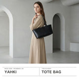 ヤーキ ハンドバッグ レディース トートバッグ 小さめ YAHKI ブランド おしゃれ 女性 トート バッグ ハンドル 長め 手持ち 肩掛け 革 上品 軽量 軽い A5 横型 レザー 床革 ファスナー W FACE SHOULDER BAG YH-764