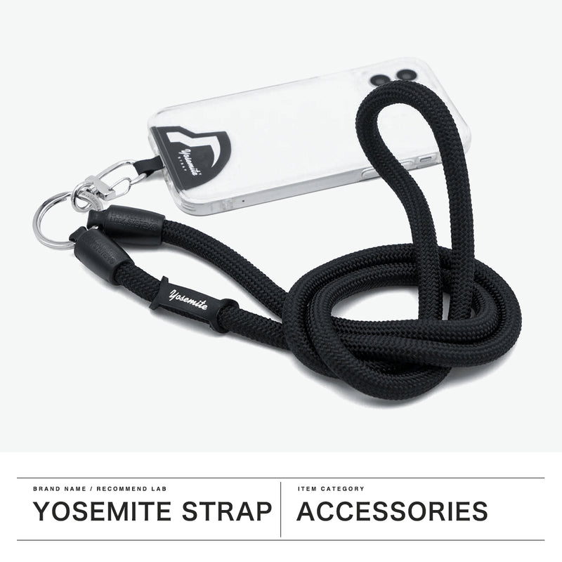 【正規取扱店】 ヨセミテストラップ ストラップ スマホ 紐 ホルダー 首掛け YOSEMITE STRAP 挟む コード ロープ ブランド 丈夫 モバイルストラップ ショルダー 携帯 おしゃれ 日本製 120cm MOBILE YMS-3000