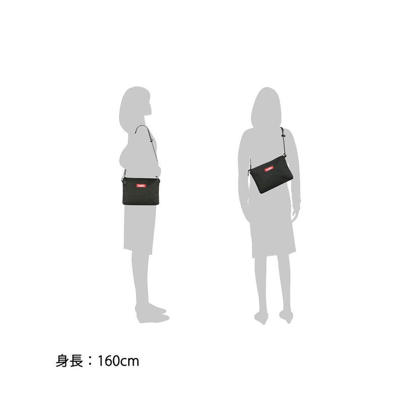 X-girl Sacoche X-girl Bahu beg BOX LOGO SACOCHE Logo bahu Wanita pepenjuru lintas padat 05175060