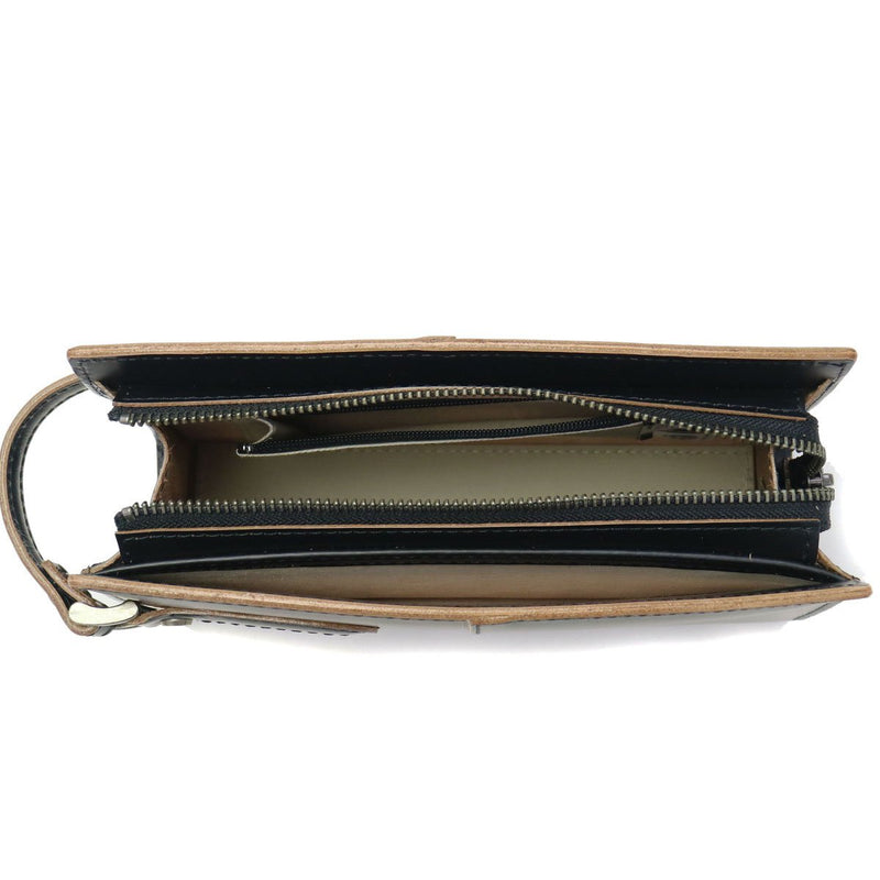 Aoki bag second bag COMPLEX GARDENS withering clutch bag genuine leather leather black business handle men's 3679