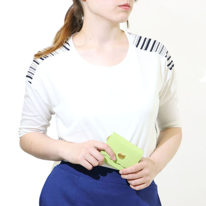 [减价30％] Tsumori chisato携带三折钱包女士品牌圆形下摆迷你钱包皮革57267