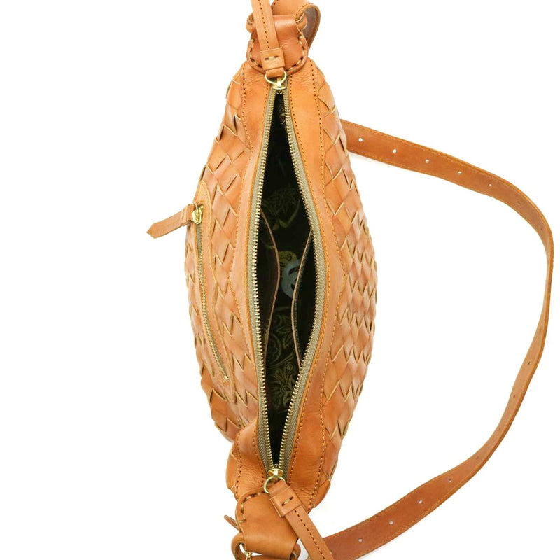 Robita robita tas bahu tas bahu beg tidak langsung tas wanita condong kulit jaringan beg M saiz SATU-155
