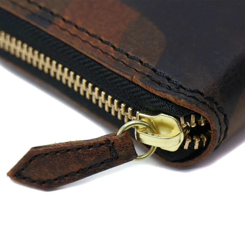 Neldo itik Long Wallet REND GAGAH pusingan Fastener penyamaran kotak jenis syiling dompet kulit lelaki wanita AN129