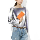 Dompet penjepit CRAMP dompet ritsleting panjang berbentuk L Itali Kulit Kecilkan kulit Kulit asli dompet tengah lelaki wanita Ikenohata kedai kulit perak Cr-152