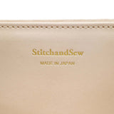 縫線和鋸子錢包StitchandSew錢包女士皮革真皮縫製和鋸子FWL101